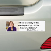Elizabeth Warren - niemand Bumpersticker (Op auto)