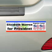 ELIZABETH WARREN VOOR PRESIDENT 2020 - BUMPERSTICKER (Op auto)