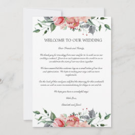 Elizabeth Wedding Welcome Letter & Itinerary