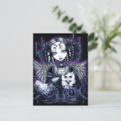 Elizabeth White Persian Cat Angel Briefkaart (Staand voorkant)