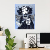 Elizabeth White Persian Cat Angel Poster (Bureau à domicile)