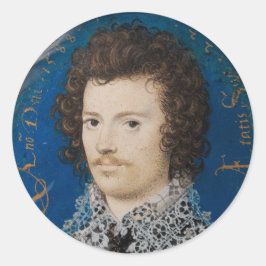 Elizabethan Portret Miniatuur Nicholas Hilliard Ronde Sticker