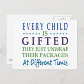 Elk autistisch kind is begaafd briefkaart (Voorkant / Achterkant)