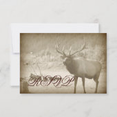 Elk Big Jeu Faune Antlers Mariage Cartes RSVP (Dos)