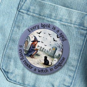 Elk boek is een spreuk ronde button 7,6 cm