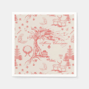 Elk Bos French Toile in Coral w/Personalization Servet