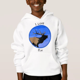 Elk bouillonnant en hiver - Art original de la fau