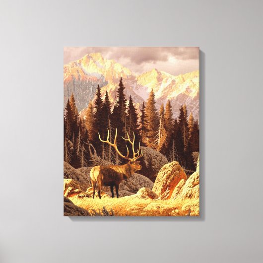 Elk Bull Canvas Afdruk (Voorkant)