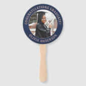 Elk citaat 2 Foto marineblauw roze modern Afstuder Handwaaier (Voorkant)