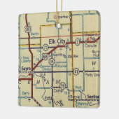 Elk City Oklahoma Retro Keramisch Ornament (Links)