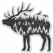 Elk Custom-Cut Vinyl Sticker. Sticker (Voorkant)