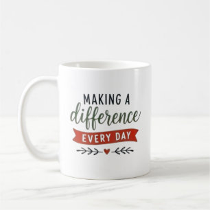 Elk Dag Een Verschil Maken Inspirerend Koffiemok