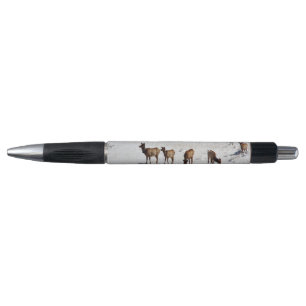 Elk dans un stylo à neige