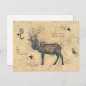 Elk Decoupage  Ephemera Briefkaart (Voorkant / Achterkant)