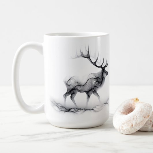 Elk Deer Stag Silhouette Mok (Met donut)