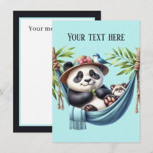 Elk doel Mama Baby panda beer bericht toevoegen Notitiekaartje