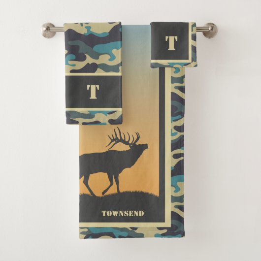 Elk en Camo Bath Towel Set Bad Handdoek (Insitu)