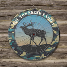 Elk en Camo Blue Dart Board
