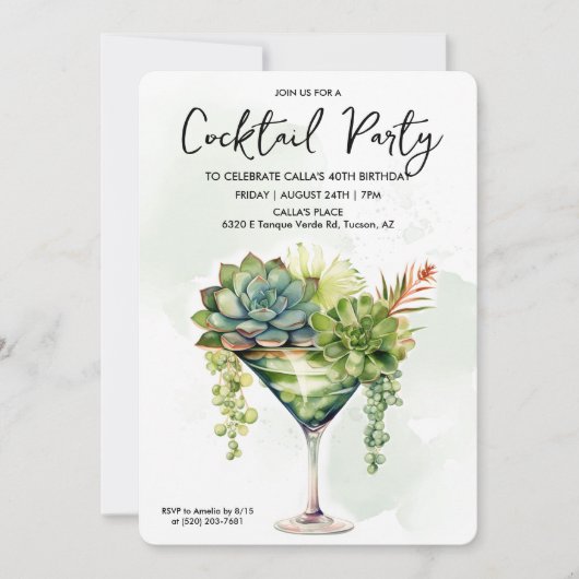 ELK EVENEMENT - Cocktail Greenery Uitnodiging (Voorkant)