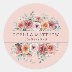Elk evenement, etherisch Roos goud, blush perzik b Ronde Sticker