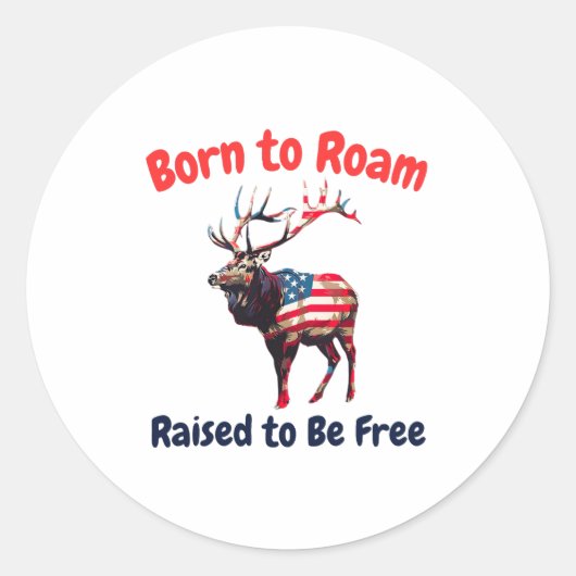 Elk Flag America Ronde Sticker (Voorkant)