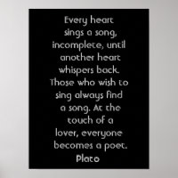 Elk hart zingt een lied — art poster-Plato quote