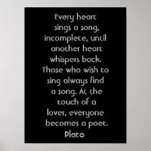 Elk hart zingt een lied — art poster-Plato quote Poster