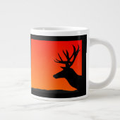 Elk Head Silhouette Design Extra Grote Mok (Rechts)