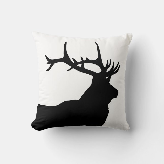 Elk Head Silhouette Kussen (Voorkant)