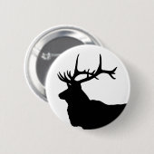 Elk Head Silhouette Ronde Button 5,7 Cm (Voorkant /achterkant)