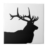 Elk Head Silhouette Tegeltje (Voorkant)