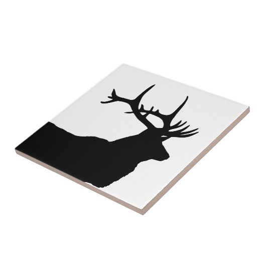 Elk Head Silhouette Tegeltje (Zijkant)