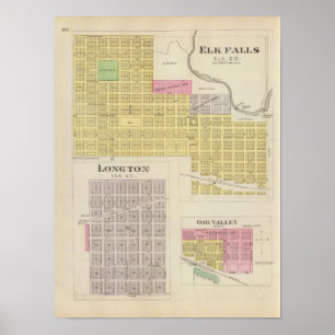 Elk Herfst, Longton, Oak Valley, Kansas Poster