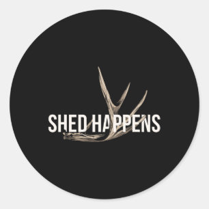 Elk Hunter Shed gebeurt grappig genoeg om te jagen Ronde Sticker