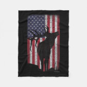 Elk Hunting Bugling Bull Amerikaanse vlag - Amerik Fleece Deken (Voorkant)