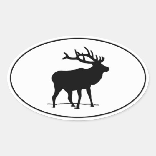 Elk Icon Oval Logo Ovale Sticker (Voorkant)