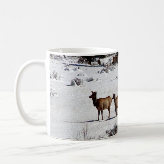 Elk in sneeuwkoffie mok (Links)
