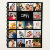 Elk jaar 18 fotocollage zwart planner (Voorkant)