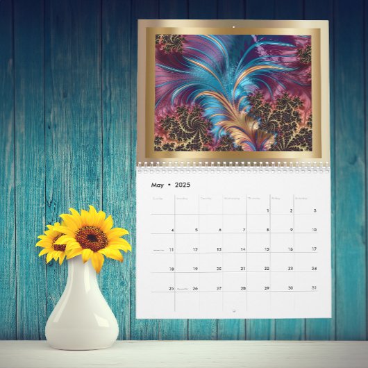 Elk jaar Abstracte moderne fractale kunst Kalender
