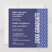 Elk jaar Afstuderen Navy Blue en Star Pattern Kaart (Voorkant)