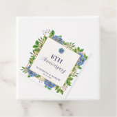 Elk jaar Blue Hydrangea bruiloft Jubileum Bedankjes Labels (In situ)