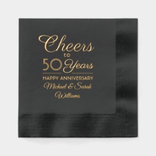 Elk jaar bruiloft Jubileum juicht elegante script Folie Servetten