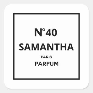 ELK JAAR Designer Parfum Fles Verjaardag Vierkante Sticker