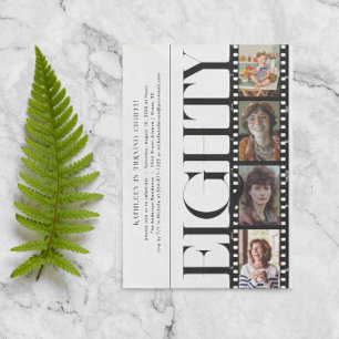 Elk jaar Eenvoudige 4 filmstrip Foto Birthday Kaart