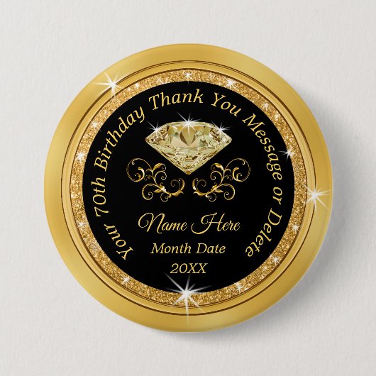 Elk jaar Gepersonaliseerd de 'Birthday Pins' voor  Ronde Button 7,6 Cm (Voorkant)