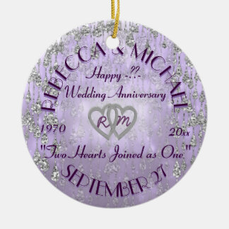 Elk jaar Jubileum Lavender Keramisch Ornament