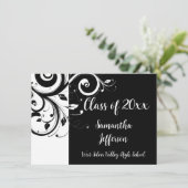 Elk jaar ~ Luxury Black/White Swirl-Afstuderen Kaart (Staand voorkant)