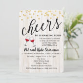 ELK JAAR - Proost Wijn Jubileum Uitnodiging (Staand voorkant)