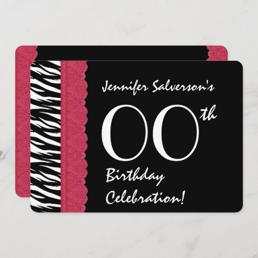 ELK JAAR Rood Lace Zebra V12 Kaart (Voorkant / Achterkant)