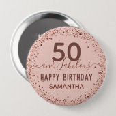 Elk jaar roze zolder zondagse Button (Voorkant /achterkant)